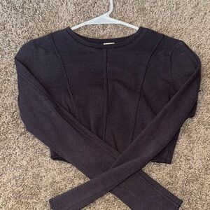 Gray/Purple Long Sleeve Knit Top